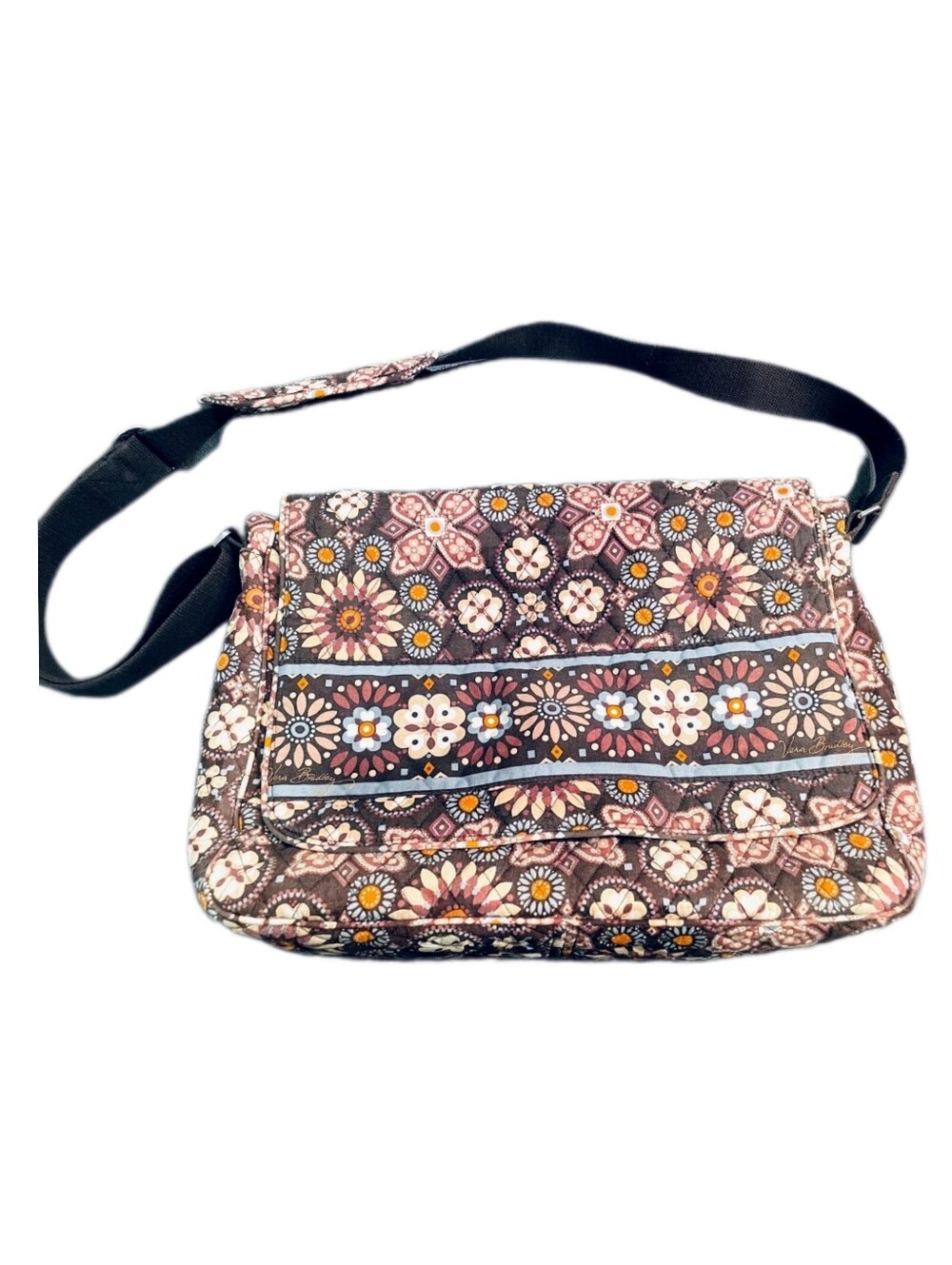 Vera Bradley Messenger Bag Retired Canyon Pattern Quilted Cotton Crossbody Boho